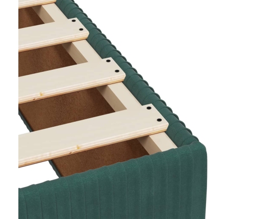 Cama box spring con colchón terciopelo verde oscuro 120x190 cm