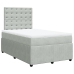 Cama box spring con colchón terciopelo gris claro 120x190 cm