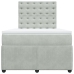 Cama box spring con colchón terciopelo gris claro 120x190 cm