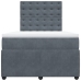 Cama box spring con colchón terciopelo gris oscuro 120x190 cm