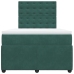 Cama box spring con colchón terciopelo verde oscuro 120x190 cm
