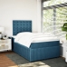 Cama box spring con colchón terciopelo azul oscuro 120x190 cm