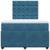 Cama box spring con colchón terciopelo azul oscuro 120x190 cm