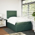 Cama box spring con colchón terciopelo verde oscuro 120x200 cm