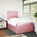 Cama box spring con colchón terciopelo rosa 120x200 cm