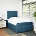 Cama box spring con colchón terciopelo azul oscuro 120x200 cm