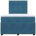 Cama box spring con colchón terciopelo azul oscuro 120x200 cm