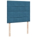 Cama box spring con colchón terciopelo azul oscuro 120x200 cm