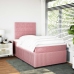 Cama box spring con colchón terciopelo rosa 120x200 cm