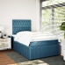 Cama box spring con colchón terciopelo azul oscuro 120x200 cm