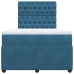 Cama box spring con colchón terciopelo azul oscuro 120x200 cm