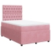 Cama box spring con colchón terciopelo rosa 120x200 cm