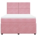 Cama box spring con colchón terciopelo rosa 140x190 cm