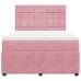 Cama box spring con colchón terciopelo rosa 140x190 cm