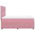 Cama box spring con colchón terciopelo rosa 140x190 cm