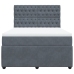 Cama box spring con colchón terciopelo gris oscuro 140x190 cm