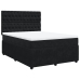 Cama box spring con colchón terciopelo negro 140x190 cm