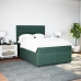 Cama box spring con colchón terciopelo verde oscuro 140x190 cm