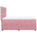 Cama box spring con colchón terciopelo rosa 140x190 cm