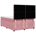 Cama box spring con colchón terciopelo rosa 140x190 cm