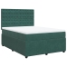 Cama box spring con colchón terciopelo verde oscuro 140x190 cm