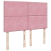 Cama box spring con colchón terciopelo rosa 140x200 cm