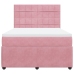 Cama box spring con colchón terciopelo rosa 140x200 cm