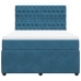 Cama box spring con colchón terciopelo azul oscuro 140x200 cm