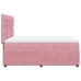 Cama box spring con colchón terciopelo rosa 140x200 cm