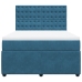Cama box spring con colchón terciopelo azul oscuro 140x200 cm