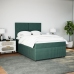 Cama box spring con colchón terciopelo verde oscuro 160x200 cm