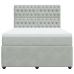 Cama box spring con colchón terciopelo gris claro 160x200 cm