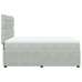 Cama box spring con colchón terciopelo gris claro 160x200 cm