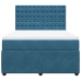 Cama box spring con colchón terciopelo azul oscuro 160x200 cm