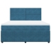 Cama box spring con colchón terciopelo azul oscuro 180x200 cm