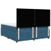 Cama box spring con colchón terciopelo azul oscuro 180x200 cm