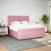 Cama box spring con colchón terciopelo rosa 180x200 cm