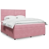 Cama box spring con colchón terciopelo rosa 180x200 cm