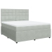 Cama box spring con colchón terciopelo gris claro 180x200 cm