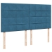 Cama box spring con colchón terciopelo azul oscuro 180x200 cm