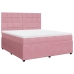 Cama box spring con colchón terciopelo rosa 180x200 cm