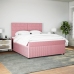 Cama box spring con colchón terciopelo rosa 180x200 cm