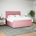 Cama box spring con colchón terciopelo rosa 180x200 cm