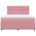 Cama box spring con colchón terciopelo rosa 180x200 cm