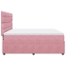 Cama box spring con colchón terciopelo rosa 180x200 cm