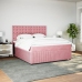 Cama box spring con colchón terciopelo rosa 180x200 cm