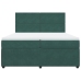 Cama box spring con colchón terciopelo verde oscuro 200x200 cm