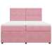 Cama box spring con colchón terciopelo rosa 200x200 cm