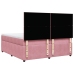 Cama box spring con colchón terciopelo rosa 200x200 cm