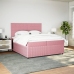 Cama box spring con colchón terciopelo rosa 200x200 cm